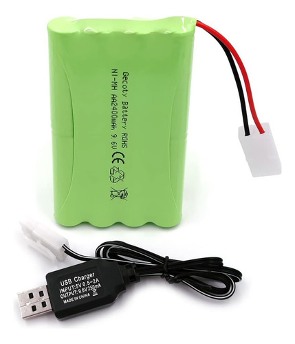 Tamiya Plug Nimh 2400mah Batería Aa Recargable Con Cable De