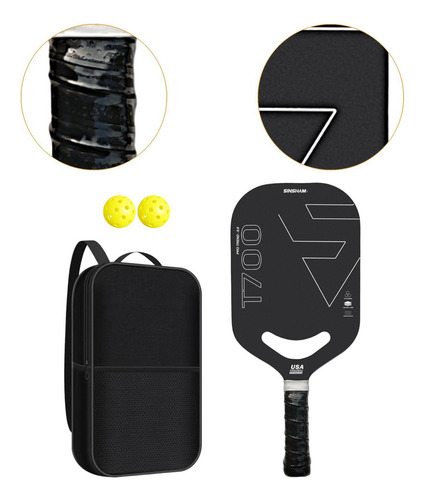 Raqueta Pickleball Fibra Carbono, Ligera, 13,5