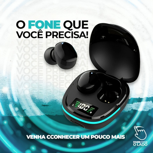 Fone De Ouvido Bluetooth Sem Fio Maxnova 5.1 Tws Com Case Led Cor Preto