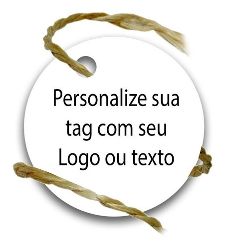 Tag Redonda Kraft Personalizada F/v Com Sisal 150pçs 4,5cm