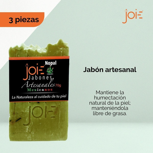Jabón Artesanal De Nopal Con Hierbabuena (pack 6)