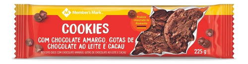Biscoito Cookies Chocolate Amargo C/ Gotas De Chocolate 225g
