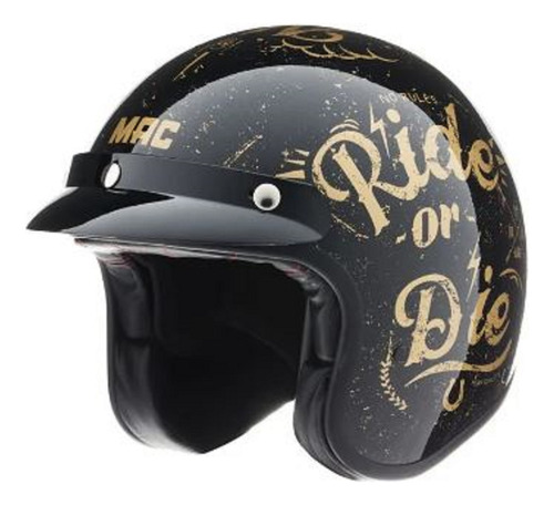 Casco Custom Moto Scooter Mac Lucky Brillo Ride Or Die M