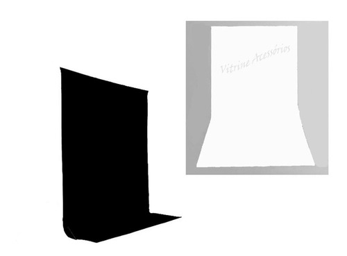 2 Tecido 3x6 Branco/ Preto Fundo Infinito Estudio Fotografo