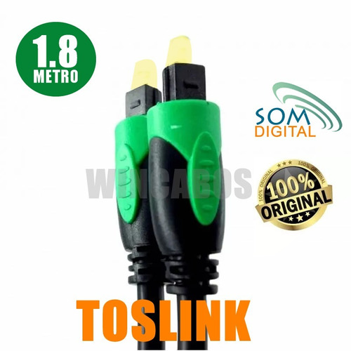 Cabo Digital Óptico Toslink Pvc 1,80 Metros