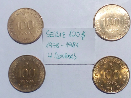 Monedas Argentina 100$ Década Del 70, Incluye Conmemorativ M