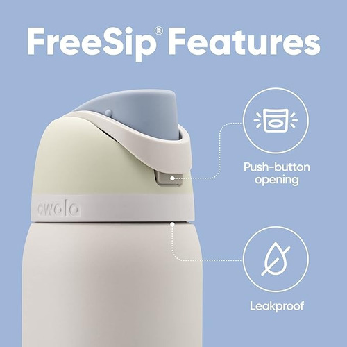 Owala Freesip Botella De Agua De Acero Inoxidable 32 Oz Blanco
