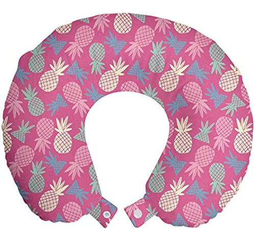 Ambesonne Fruits Travel Pillow Neck Rest, Hipster Exotic Pin