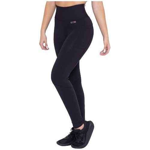 Calça Legging Top Grossa Zero Transparência Cós Alto Bolsos