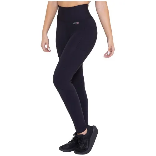 Legging preta hotsell grossa com bolso