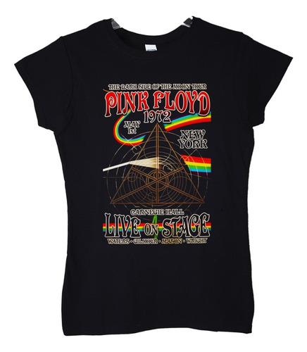 Polera Mujer Pink Floyd Live On Stage 1972 Rock Abominatron