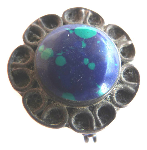 Monijor62-antigua Coleccion Pastillero Plata 925 Y Piedra (Usado)