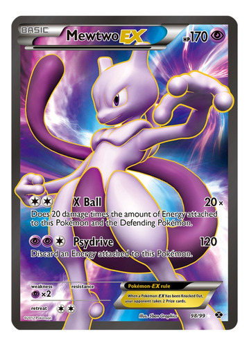 Cartas Pokemon Mewtwo Ex 98/99 Full Art Nxd X8