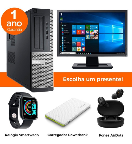 Imagem 1 de 9 de Desktop Usado Dell Optiplex Int I3 2g 8gb Ssd120 Mon17w