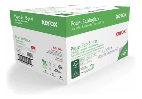 Caja De Hojas Blancas Tamaño Oficio Xerox Ecológico Color Blanco