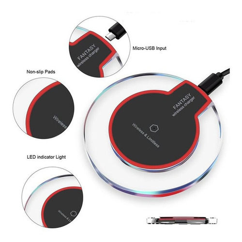 Cargador Celular Inalambrico Qi Usb P/ Samsung iPhone LG Otr