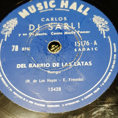 Pasta Carlos Di Sarli Orquesta Mario Pomar Music Hall C524
