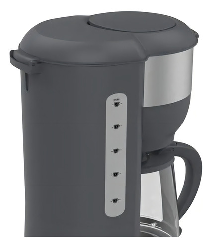 Cafeteira Elétrica Wooden Labravia 127v Jarra Vidro E Filtro Cor Cinza-escuro