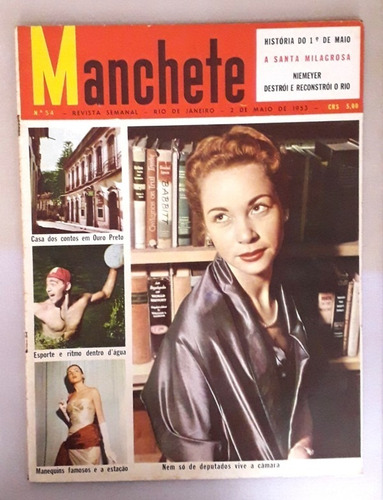 Revista Manchete 54 -  Ano  1953 - Ótimo Estado