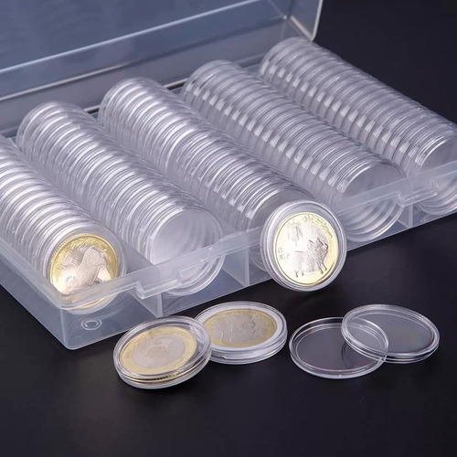 J Estuches De Monedas De Plástico, 30 Mm, 100 Piezas