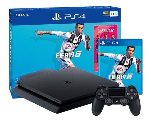 Playstation 4 Ps4 Slim 1tb Nuevo + Juego Físico Fifa 19 Loi