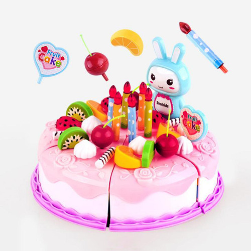 37 Piezas Niños Simulan Pastel De Cumpleaños Rosado 15cm