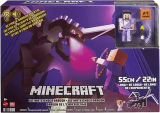Minecraft Figura Ultimate Ender Dragon Y Steve 55 Cm Mattel