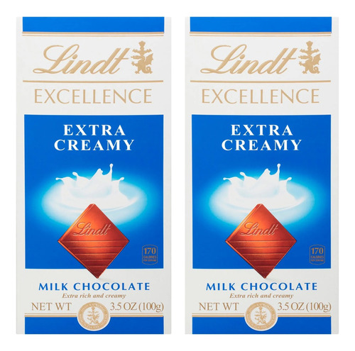 Chocolate Lindt Excellence Extra Creamy X100gr X2 Unidades