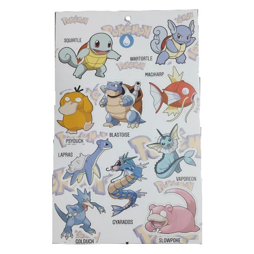 Pokemon - Stickers Pvc - Squirtle Blastoise Psyduck Lapras