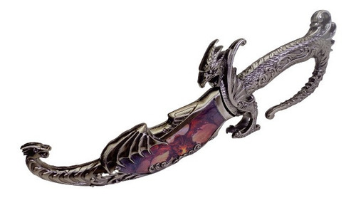 Adaga Aço Dragão Red Faca Espada Bainha Colecionador 38cm