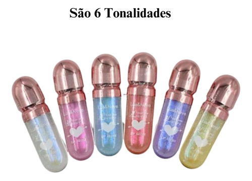 Lip Gloss Labial Love You Lovers Lua & Neve Kit Com 6 Peças