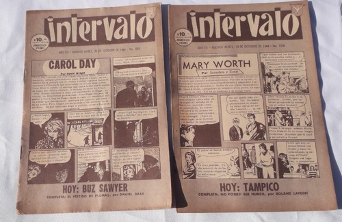 Lote Por Dos Historietas Comic ** Intervalo ** Antigu Año 6