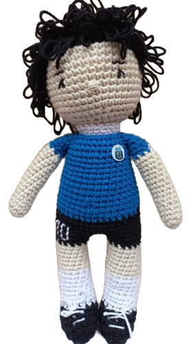 Muñeco Apego Diego Maradona Tejido Crochet Técnica Amigurumi