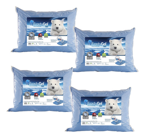 Kit Com 4 Travesseiros Frostygel - Toque Gelado - Fibrasca