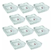 Comprar Set X10 Ceniceros De Vidrio Cuadrado Reforzado Hotel Bar Bz3 Color Rj3153