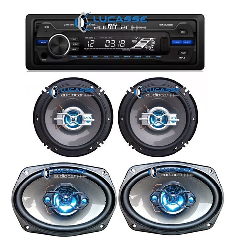 Stereo B52 Bluetooth Usb + Parlantes Foxte 6x9 300w + 6 200w