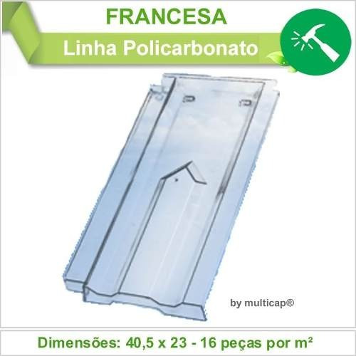 Telha Francesa Policarbonato Kit 20 Telha(s) Oferta