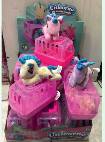 Pack De 3 Pony Unicornio De Peluche Más Cestita 