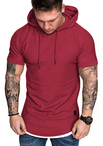 Camiseta Con Capucha Para Hombre, Camisa Lisa Para Hombre De