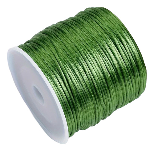 Cordón De Seda 3mm Cola De Rata Bisutería Todos Los Colores Verde Musgo