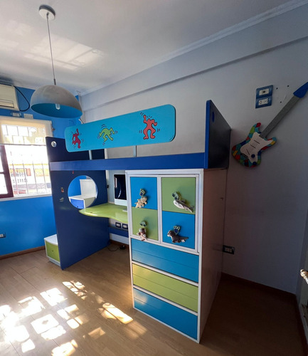 Cama 1 P Juvenil C/ Escritorio Cajonera Comoda Diseño Joven (Usado)