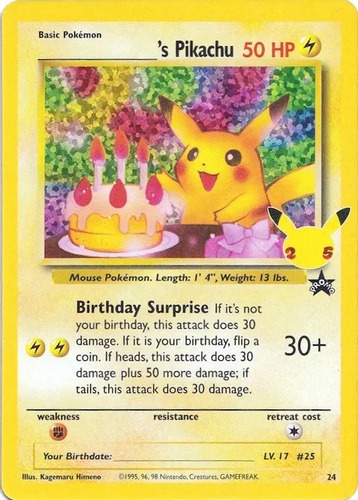 Birthday Pikachu - Celebrations - 24/53 Classic Collection