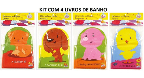 Coleção Com 4 Livros Brincando No Banho - Animais