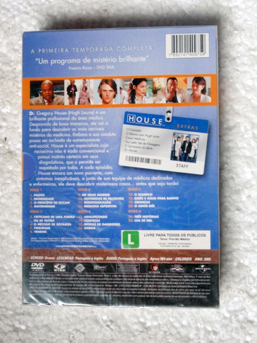 Dvd Box House / Primeira Temporada / 6 Dvds Original Lacrado