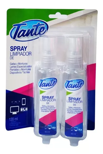 Spray X2 120ml Tante Limpiador De Gafas Pantallas Celulares