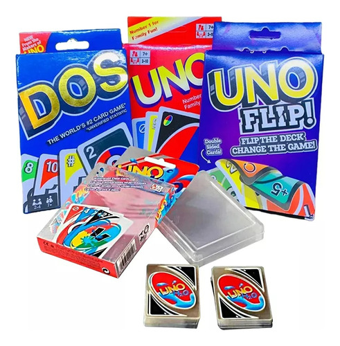 Set X4 Juegos Cartas Uno Flip H20 Clasico Dos Barajas Casa