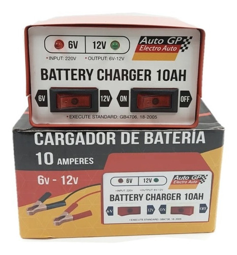 Cargador De Baterias Para Auto Moto 12/6 Volt 10 Amperes