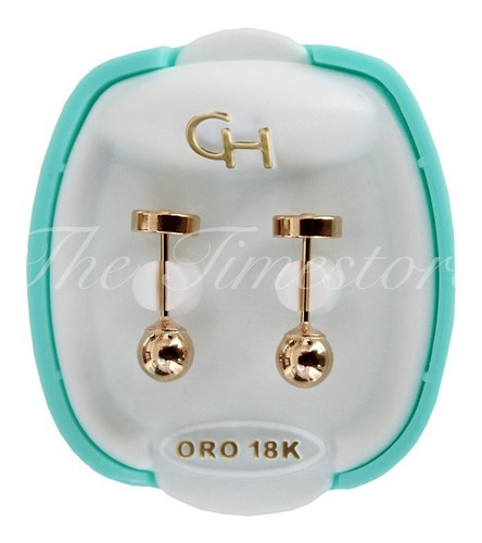 Aros Abridores Bebe Oro 18kts Bolita 4mm Ch-104t Tic Sellado