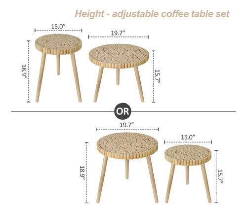 Mesa Redonda De Mesa De 2, Mesa De Café De Nidos De Granja,
