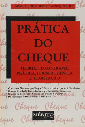 Pratica Do Cheque Mérito, De Abadia Alburqueque. Editora Meritos, Capa Mole Em Português